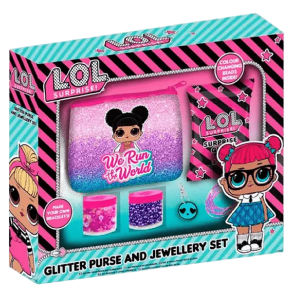 Set Monedero y Joyas LOL Surprise Plush Purse And Jewellery Haz tu propio Brazalete Pulsera